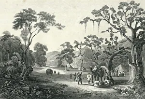 Mutiny Prints: Troops encamped at the entrance to the Keree Pass, India