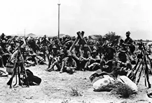 Halted Prints: Troops halted during a march, South Africa, WW1