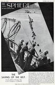 Beaches Collection: Troops wading out to embark at Dunkirk, WW2