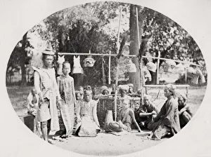 Troupe of Burmese performers, British India