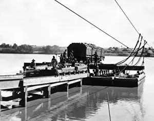 Trucks crossing Orange River, Upington, South Africa, WW1