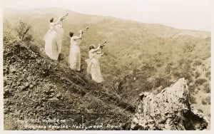 Amphitheater Collection: Three trumpeters at Easter Service - Hollywood Bowl