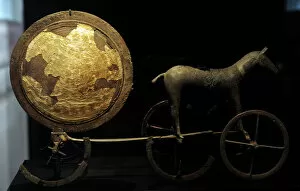Copenhagen Collection: The Trundholm sun chariot. Early Bronze Age. C. 1400 BC