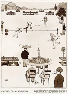 Homefront Prints: Trying to carry on as usual! Tennis players camouflaged from above in case of invasion