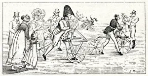 Tricorne Prints: Trying out wooden velocipedes in Paris, France