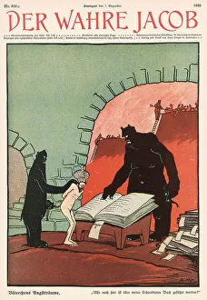 The Tsar arrives in Hell. Date: 1909