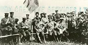 Nikolay Collection: Tsar Nicholas II of Russia with army officers