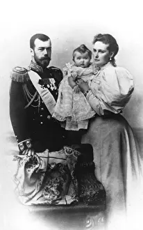 Olga Prints: Tsar Nicholas II With His Wife and Daughter