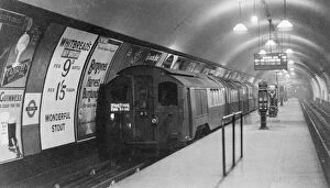 Trains Collection: A tube a train at a london underground platform at Euston