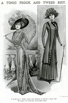 Images Dated 17th October 2017: Tunic frock and tweed suit 1909