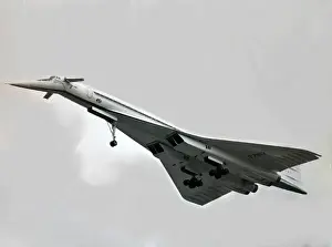 Aloft Prints: Tupolev Tu-144 (forward view) aloft from under