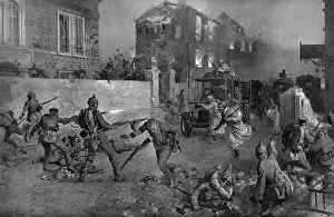 Taxis Prints: Turcos in taxicabs in Senlis, World War One
