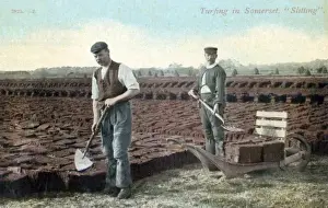 Turfing in Somerset. Slitting