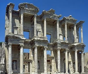 Turkey. Asia Minor. Ephesus. Facade of Celsus Library