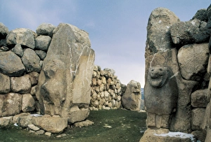 Ottomans Gallery: TURKEY. Bogazkale. Hattusa. Lion gate, one of