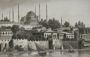 Minarets Prints: Turkey. Constantinople. Sultan Ahmed Mosque or Blue Mosque