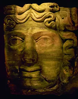 Turkey. Istanbul. The Basilica Cistern. Head of medusa. Pede