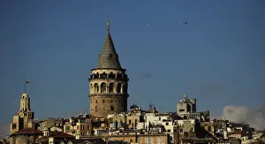 Turkey. Istanbul. Galata Tower. Medieva stone tower in Galat