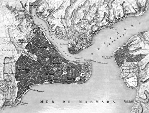 Images Dated 23rd August 2017: Turkey / Istanbul / Map 1835