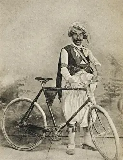 Smyrna Prints: Turkey, Izmir - Turkish man with bicycle
