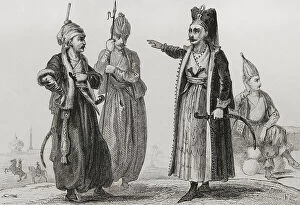 Household Collection: Turkey. Janissaries. Engraving, 19th century