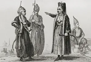 Household Collection: Turkey. Janissaries. Engraving, 19th century