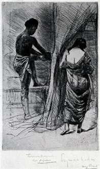 Drypoint Prints: Turkish Bath With Two Figures