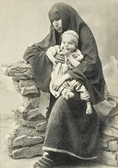 Begging Prints: Turkish beggar woman with baby