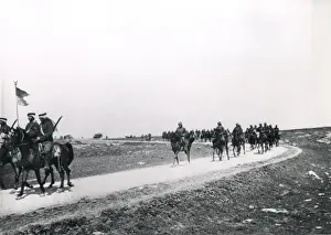 Turkish cavalry crossing Sinai desert, Egypt, WW1