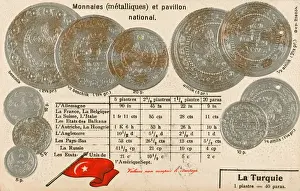 Costing Prints: Turkish Coin Card, illustrating various small denominations