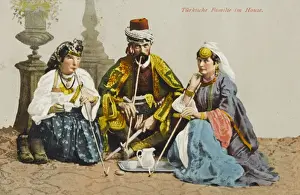 Staged Prints: A Turkish family smoking