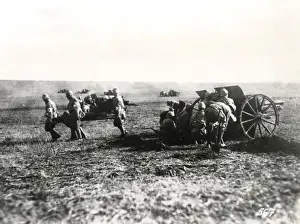 Stretcher Prints: Turkish field artillery in action, WW1