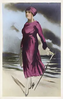 Shoreline Prints: Turkish girl by the Bosphorus, Istanbul, Turkey