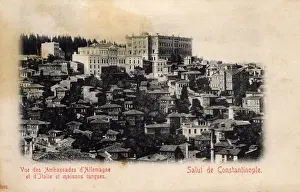 Turkish houses and German and Italian Embassies, Istanbul