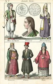Turkish man, woman from Smyrna, Armenian men and women