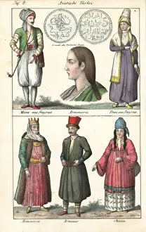 Smyrna Prints: Turkish man, woman from Smyrna, Armenian men and women