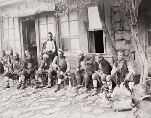 Turkish men, hookah pipe, Constantinople, Istanbul, Turkey