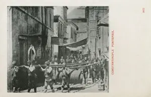Fascination Prints: Turkish Porters carry large barrel