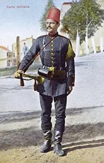 Barracks Prints: Turkish Soldier with fez and Bugle