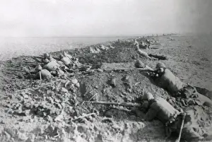 Turkish troops in action near Braila, Romania, WW1