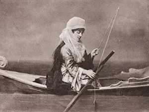 Turkish woman fishing