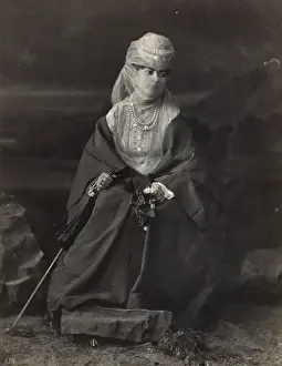 Turkish woman, full-length portrait, seated, facing front, h