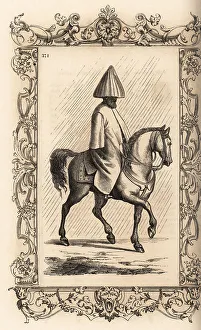 Gerard Seguin Prints: A Turkish's man method of riding in the rain, 16th century