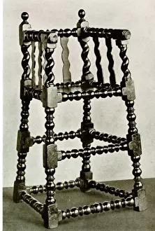 Twisted Prints: Turned walnut childs chair