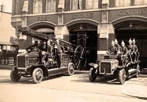 Images Dated 9th November 2011: Turnout by fire crews and appliances outside their station