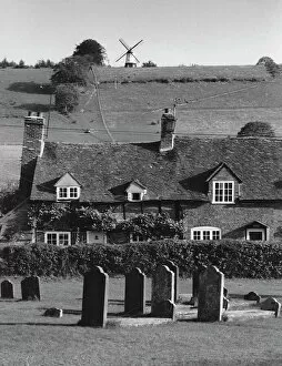 Buckinghamshire Collection: Turville village and windmill, Buckinghamshire