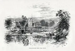 London Prints: Twickenham Church from the River Thames, 1897