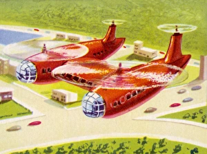 Science Fiction Collection: Twin Bodied Helicopter