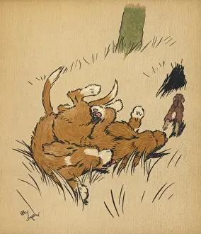 Manage Prints: Twin puppies fall over