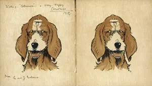 Hand Written Prints: Twin puppies, inside cover
